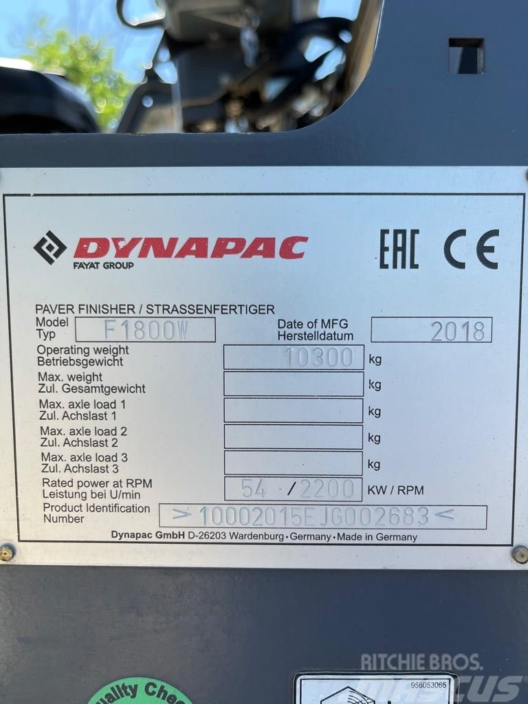 Dynapac F 1800 W Επίστρωση ασφάλτου