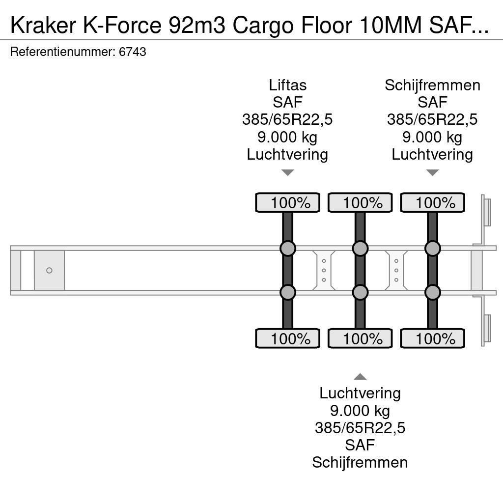 Kraker K-Force 92m3 Cargo Floor 10MM SAF, Liftachse, Remo Ημιρυμούλκες με κινούμενο δάπεδο