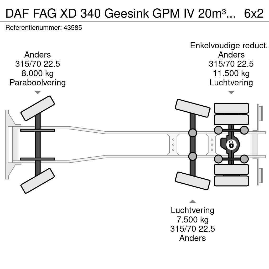 DAF FAG XD 340 Geesink GPM IV 20m³ GEC Welvaarts weigh Απορριμματοφόρα