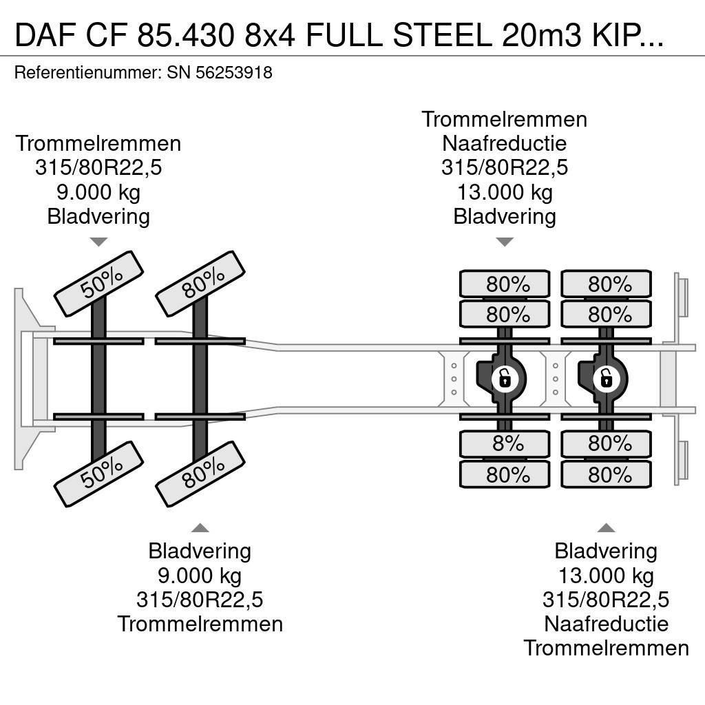 DAF CF 85.430 8x4 FULL STEEL 20m3 KIPPER (EURO 3 / ZF1 Φορτηγά Ανατροπή