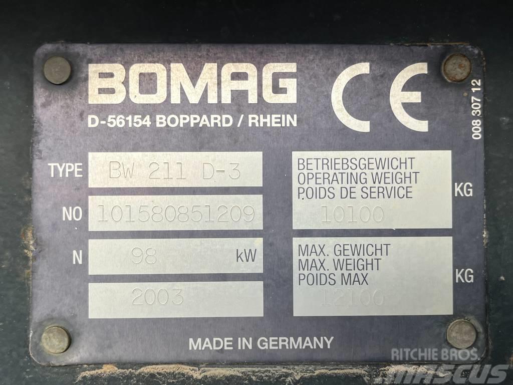 Bomag BW 211 D-3 Οδοστρωτήρες μονού κυλίνδρου