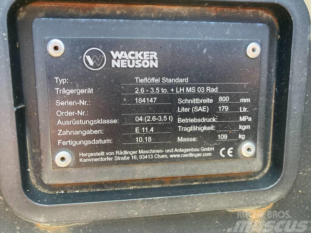 Wacker Neuson Tieflöffel 800mm MS03 Radlog Κουβάς σπαστήρας