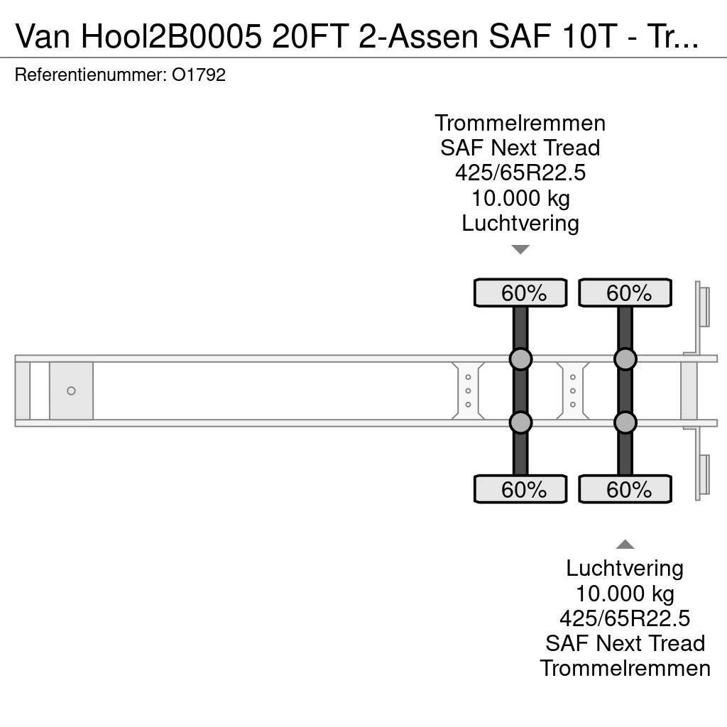 Van Hool 2B0005 20FT 2-Assen SAF 10T - Trommelremmen - Ferr Ημιρυμούλκες Container