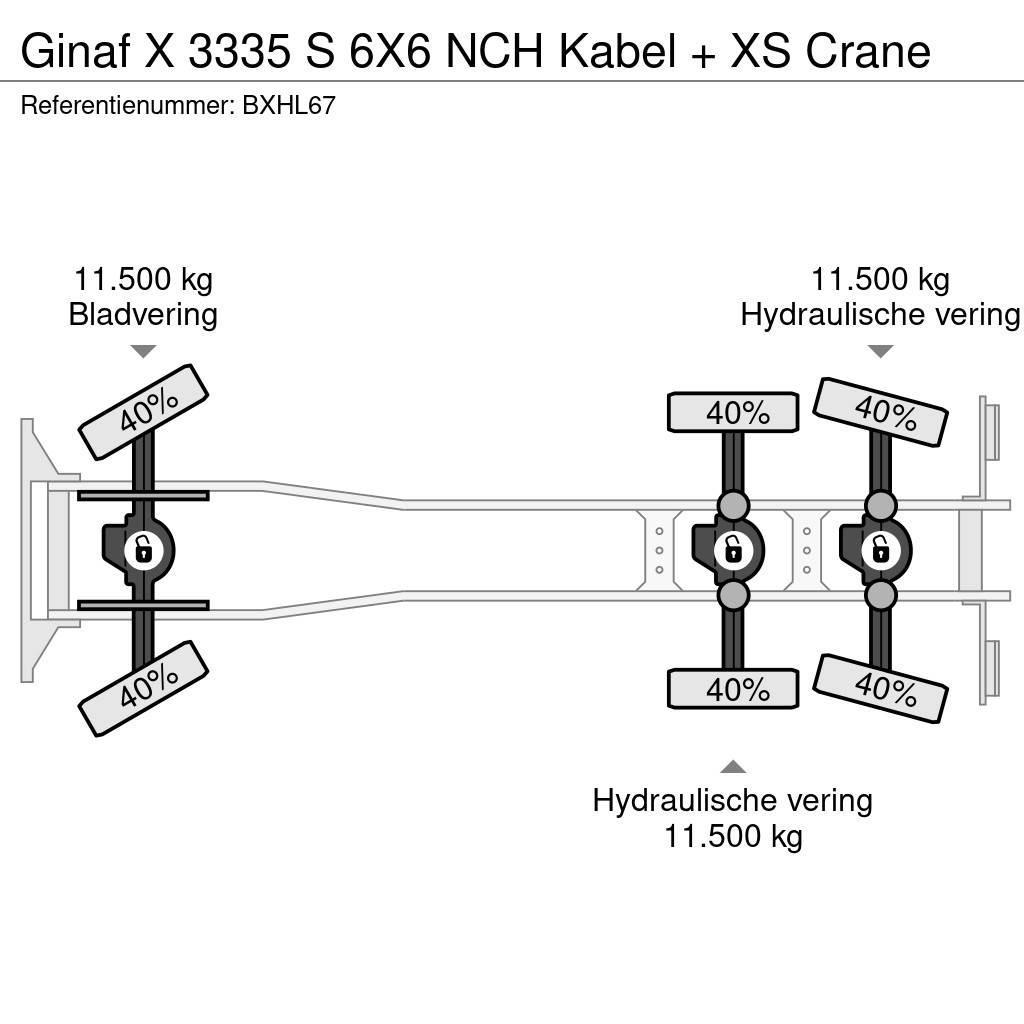 Ginaf X 3335 S 6X6 NCH Kabel + XS Crane Φορτηγά ανατροπή με γάντζο