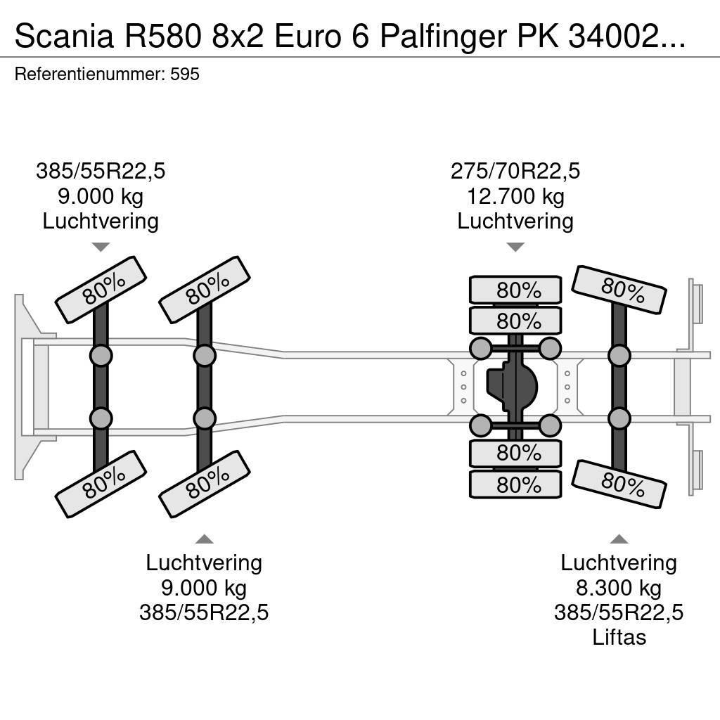 Scania R580 8x2 Euro 6 Palfinger PK 34002-SHF 7 x Hydr. W Γερανοί παντός εδάφους