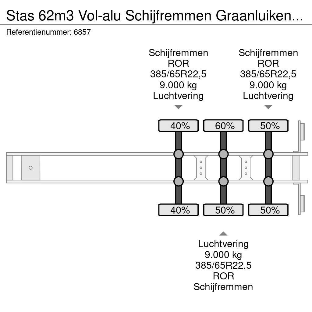 Stas 62m3 Vol-alu Schijfremmen Graanluiken APK 08/2024 Ανατρεπόμενες ημιρυμούλκες