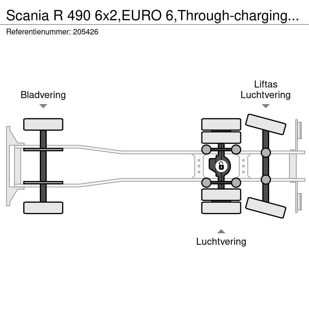 Scania R 490 6x2,EURO 6,Through-charging system,Retarder, Φορτηγά Καρότσα - Κουρτίνα
