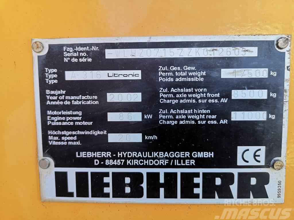 Liebherr A 316 Litronic Εκσκαφείς με τροχούς - λάστιχα