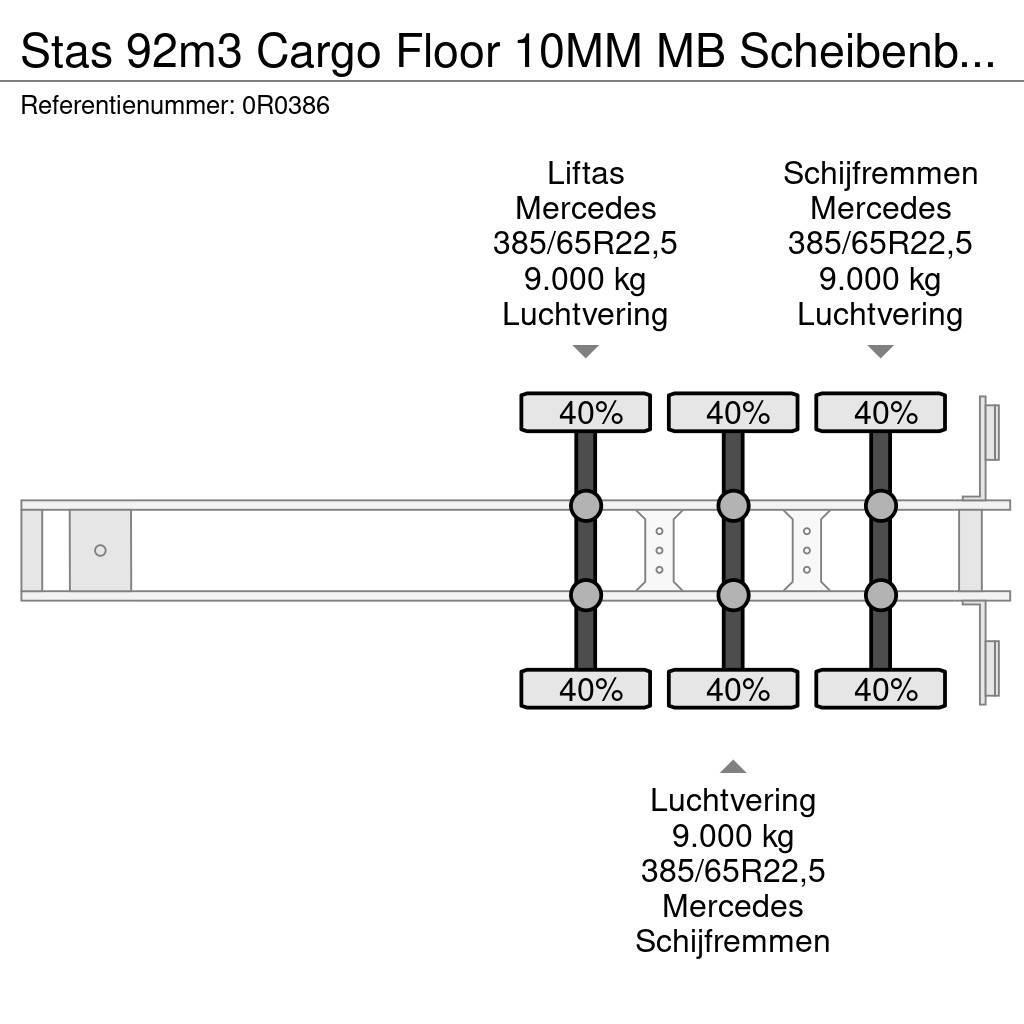 Stas 92m3 Cargo Floor 10MM MB Scheibenbremsen Liftachse Ημιρυμούλκες με κινούμενο δάπεδο