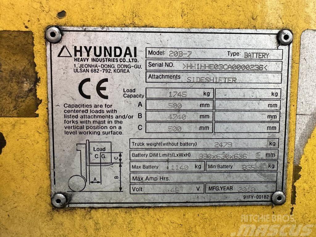 Hyundai 20 B 7 Ηλεκτρικά περονοφόρα ανυψωτικά κλαρκ