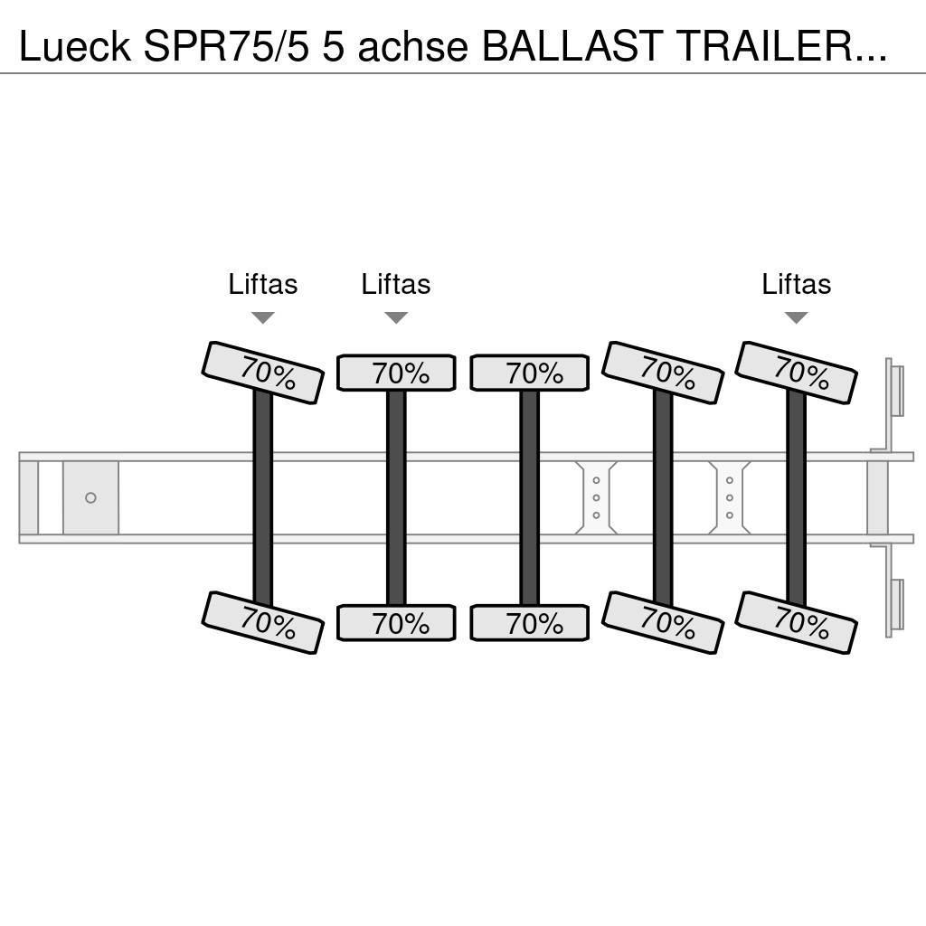 Lueck SPR75/5  5 achse BALLAST TRAILER 3x STEERAXLE!! Επίπεδες/πλευρικώς ανοιγόμενες ημιρυμούλκες