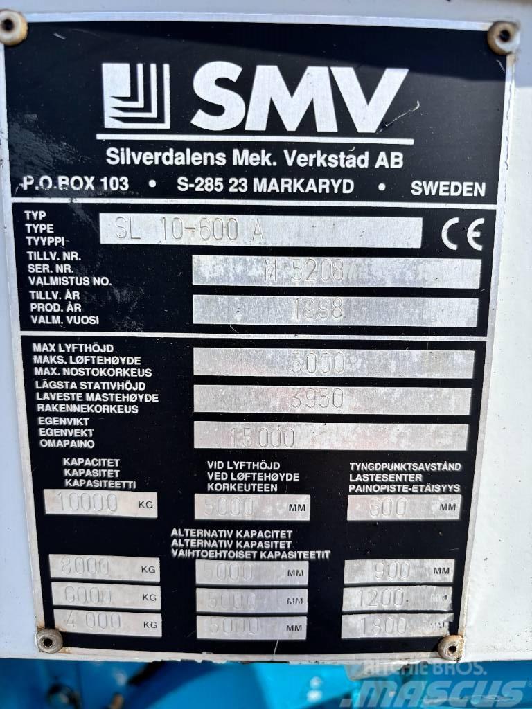 SMV SL 10-600 A + extra counterweight 12t. capacity Πετρελαιοκίνητα Κλαρκ
