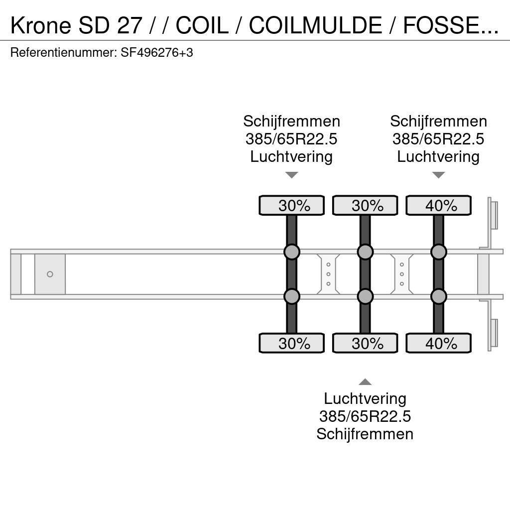 Krone SD 27 / / COIL / COILMULDE / FOSSE Á BOBINE Επίπεδες/πλευρικώς ανοιγόμενες ημιρυμούλκες
