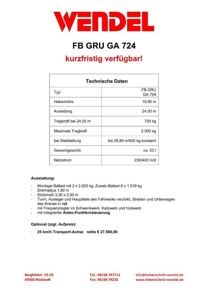 FB GRU GA 724 - Turmdrehkran - Baukran - Kran Πυργογερανοί