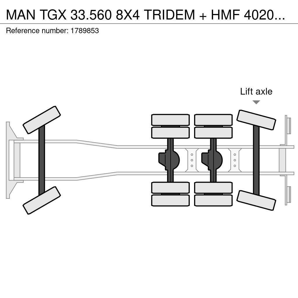 MAN TGX 33.560 8X4 TRIDEM + HMF 4020-K8 KRAAN/KRAN/CRA Φορτηγά με Γερανό