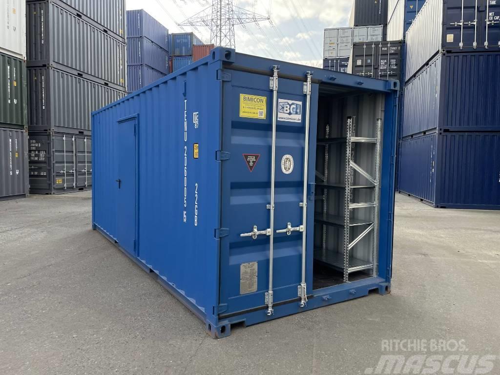  20' Lagercontainer mit Regalen, Licht, Seitentür Container αποθήκευσης