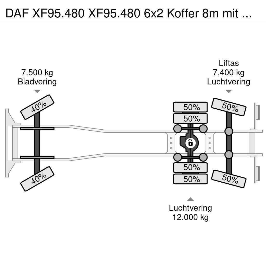 DAF XF95.480 XF95.480 6x2 Koffer 8m mit LBW Φορτηγά Κόφα