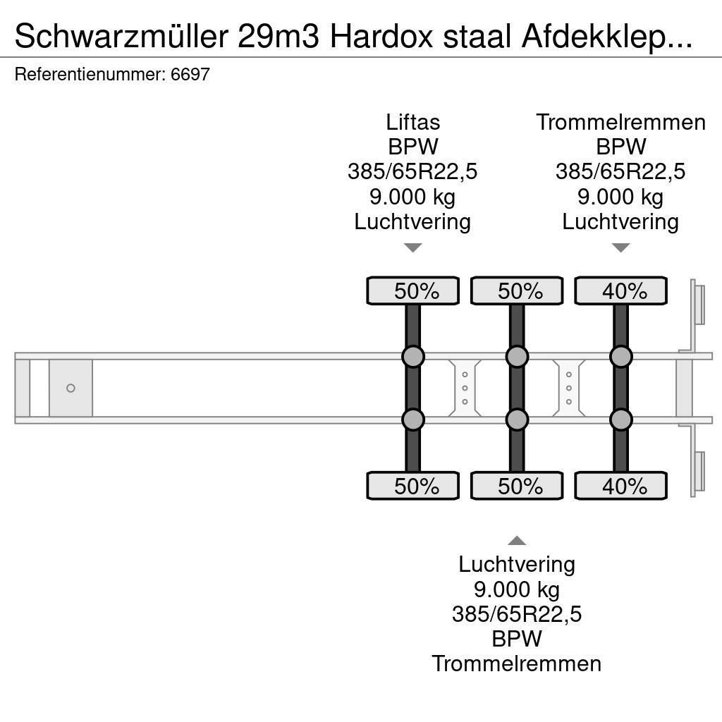 Schwarzmüller 29m3 Hardox staal Afdekkleppen Liftas Ανατρεπόμενες ημιρυμούλκες