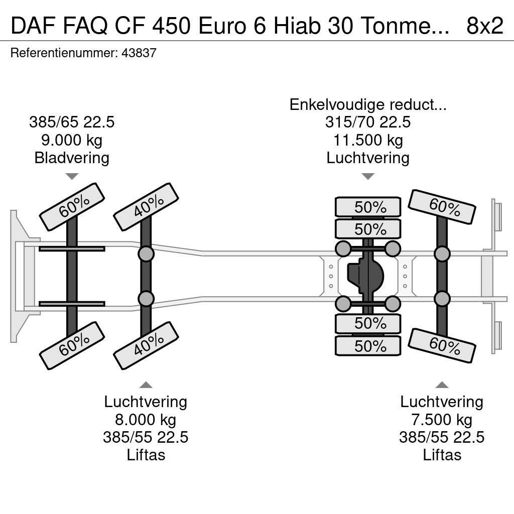 DAF FAQ CF 450 Euro 6 Hiab 30 Tonmeter laadkraan Γερανοί παντός εδάφους