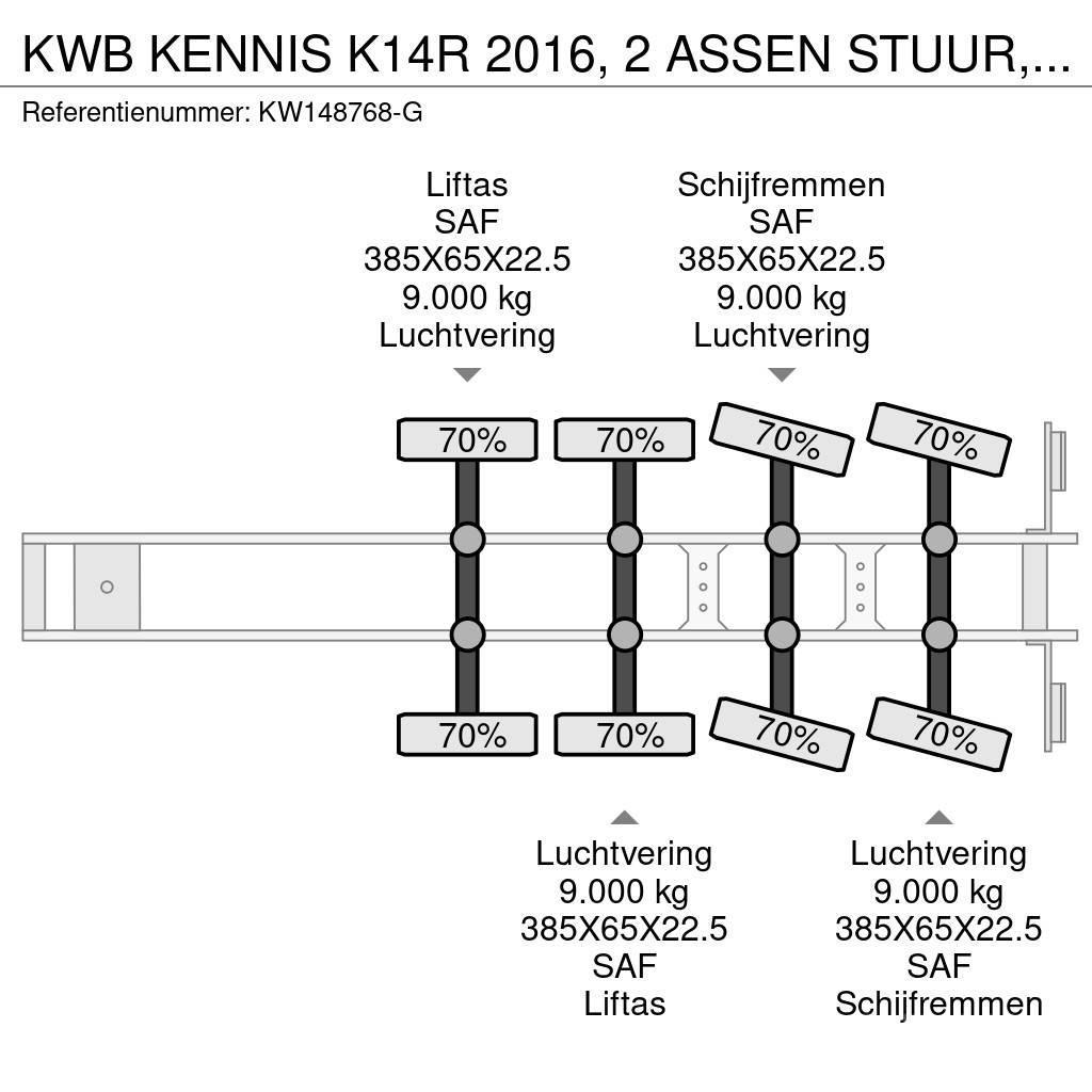  Kwb KENNIS K14R 2016, 2 ASSEN STUUR, 2 LIFT, SAF D Επίπεδες/πλευρικώς ανοιγόμενες ημιρυμούλκες