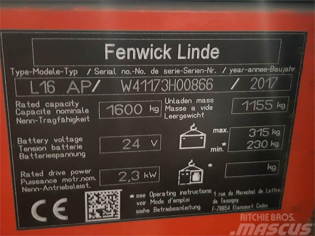 Fenwick L16AP Παλετοφόρα πεζού χειριστή με ιστό
