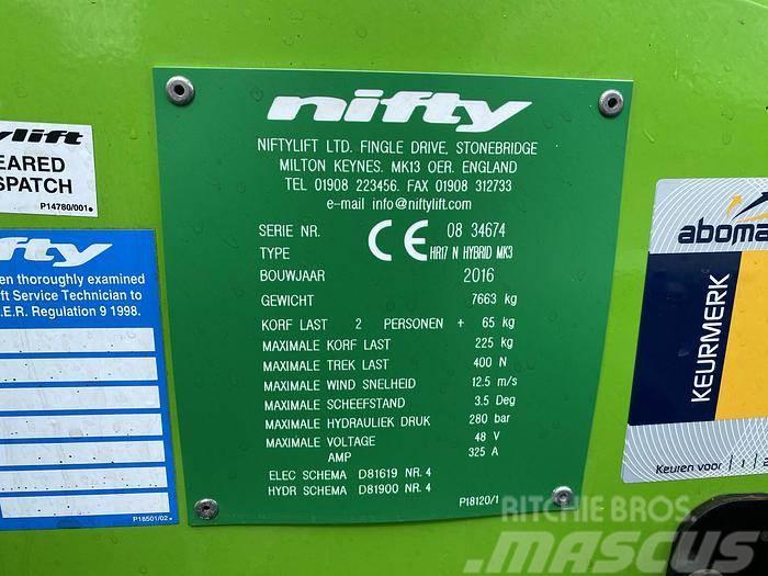Niftylift HR17N Hybrid, hoogwerker, 17 meter Άλλοι ανυψωτήρες και πλατφόρμες