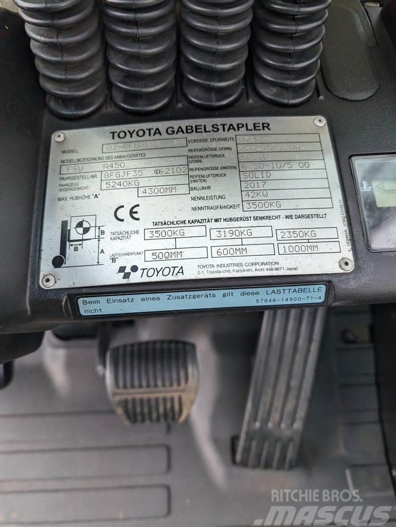 Toyota 8FGJF35 // Triplex // containerfähig Περονοφόρα ανυψωτικά κλαρκ με φυσικό αέριο LPG