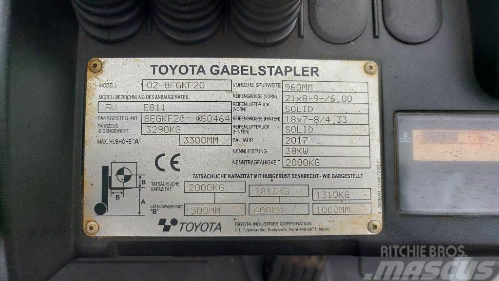 Toyota 8FGKF20 // SS // 1.404 Std. Περονοφόρα ανυψωτικά κλαρκ με φυσικό αέριο LPG