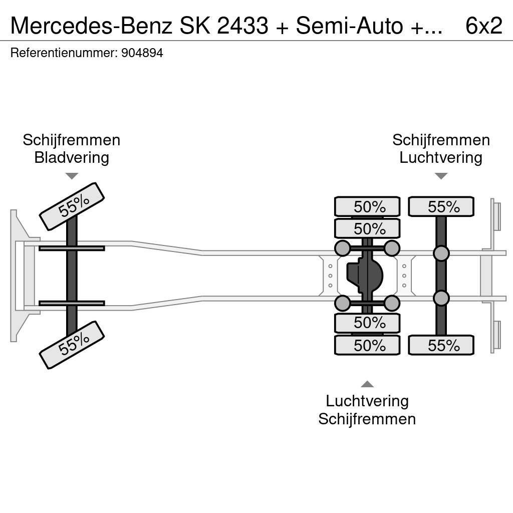 Mercedes-Benz SK 2433 + Semi-Auto + PTO + Serie 14 Crane + 3 ped Φορτηγά για εμπορευματοκιβώτια