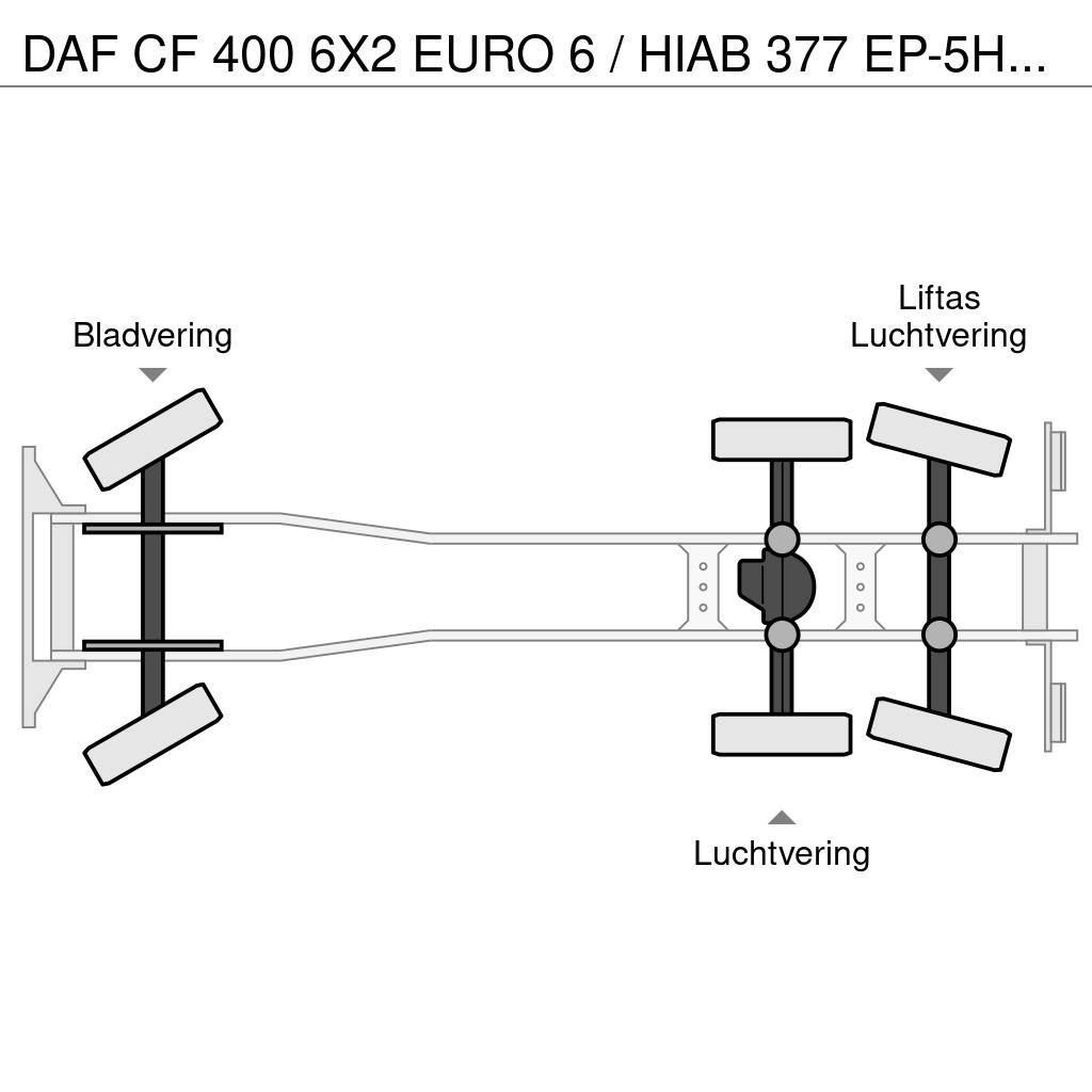 DAF CF 400 6X2 EURO 6 / HIAB 377 EP-5HIPRO / 37 T/M KR Φορτηγά Kαρότσα με ανοιγόμενα πλαϊνά