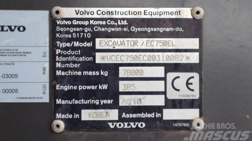 Volvo EC 750 EL | BUCKET | GOOD CONDITION Εκσκαφείς με τροχούς - λάστιχα