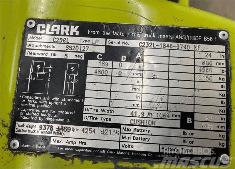 Clark C25CL Περονοφόρα ανυψωτικά κλαρκ - άλλα