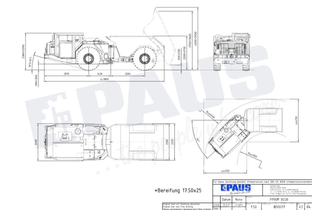 Paus PMKM 8030 / Mining / dump truck Φορτηγά υπόγειων εξορύξεων