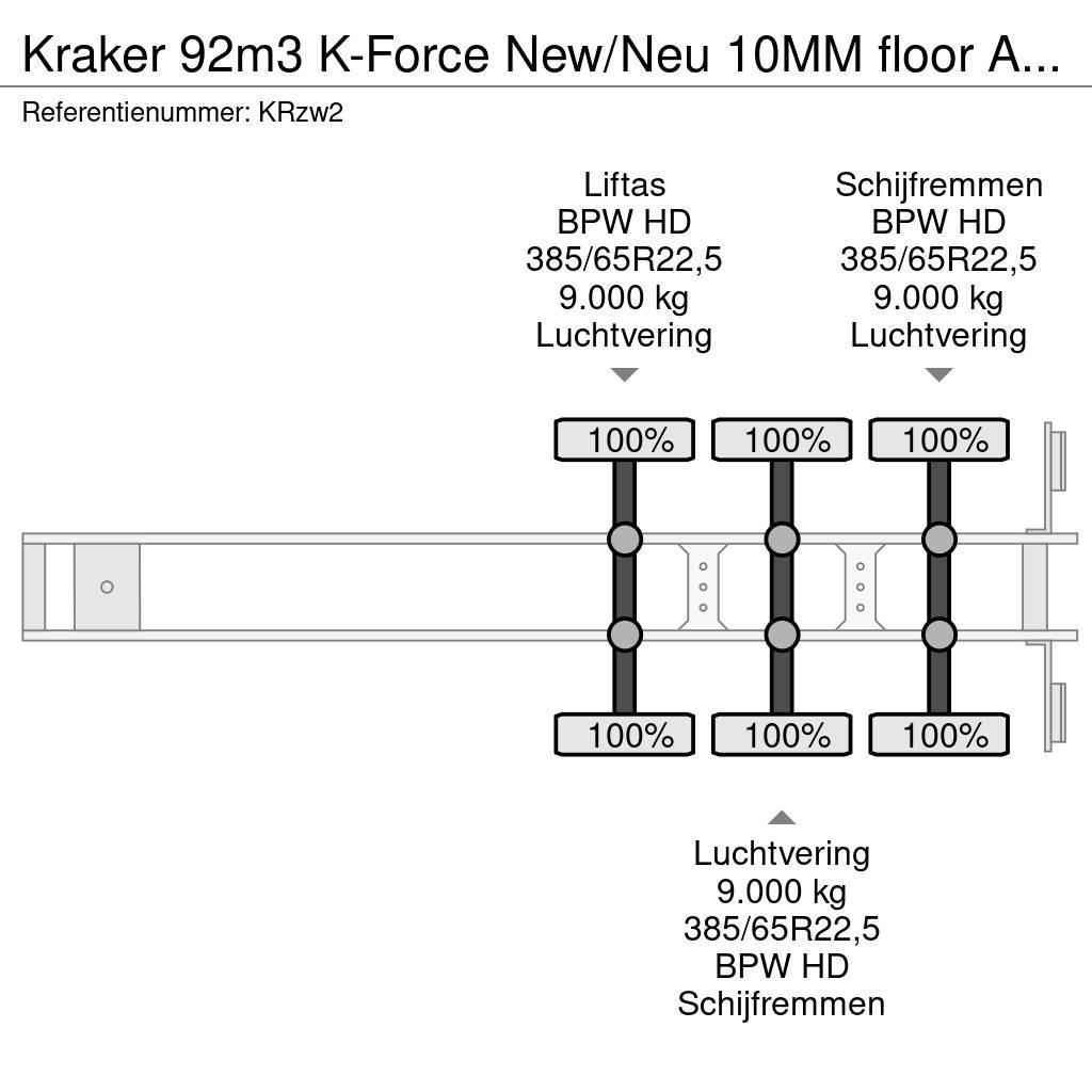 Kraker 92m3 K-Force New/Neu 10MM floor Alcoa's Liftachse Ημιρυμούλκες με κινούμενο δάπεδο