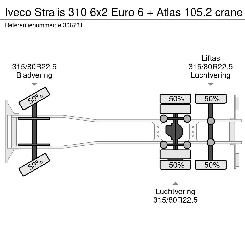 Iveco Stralis 310 6x2 Euro 6 + Atlas 105.2 crane Φορτηγά Kαρότσα με ανοιγόμενα πλαϊνά