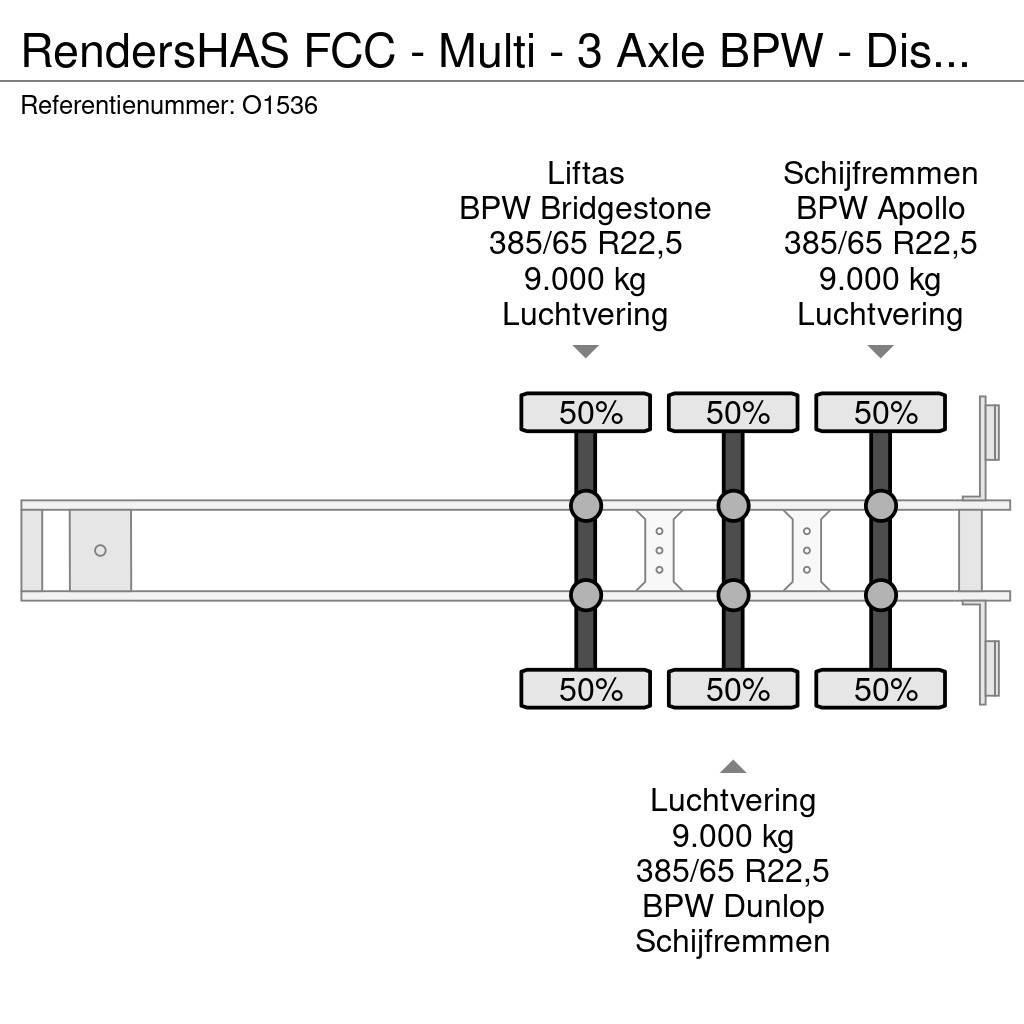 Renders HAS FCC - Multi - 3 Axle BPW - DiscBrakes - LiftAx Ημιρυμούλκες Container