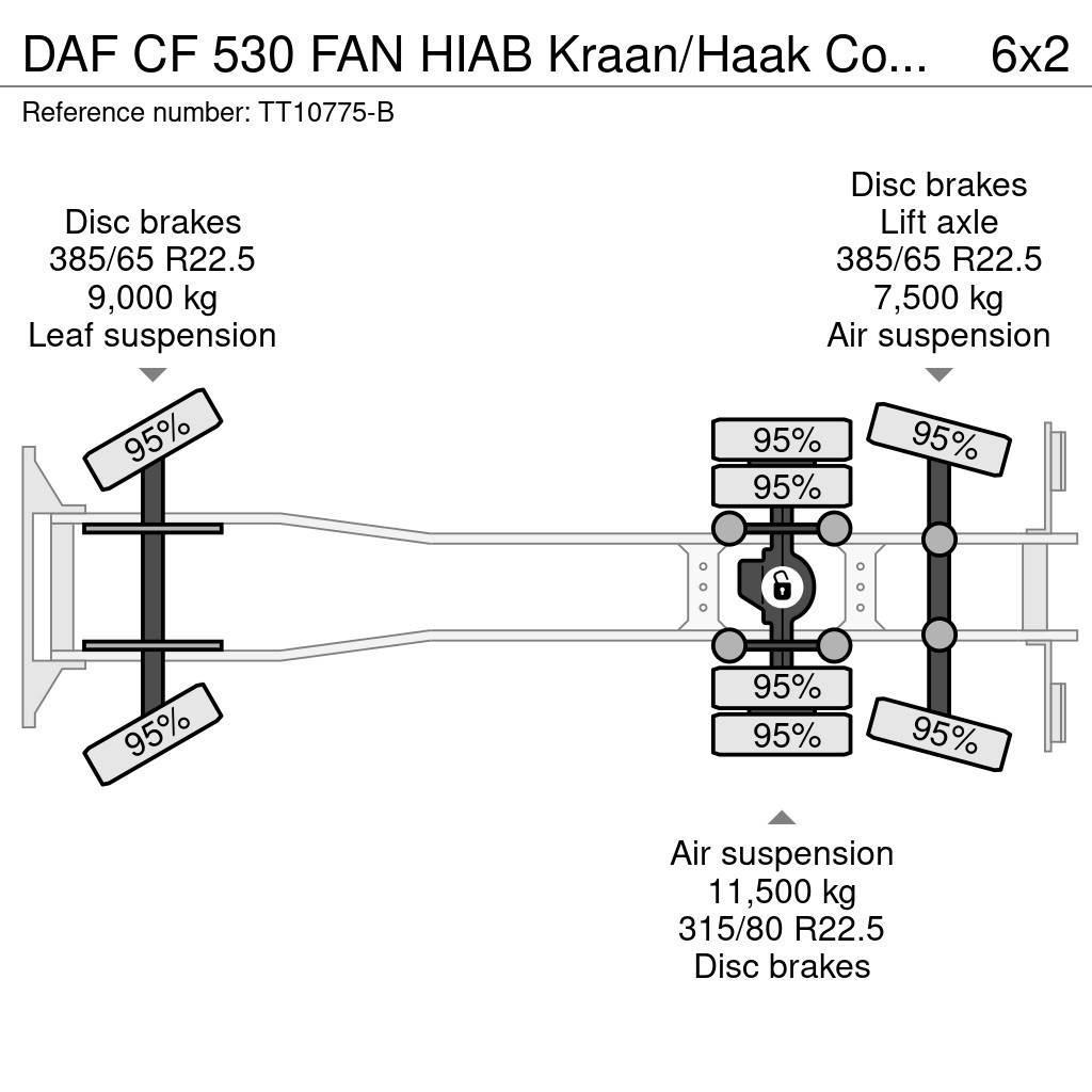 DAF CF 530 FAN HIAB Kraan/Haak Combikeuring 12-2030 Γερανοί παντός εδάφους