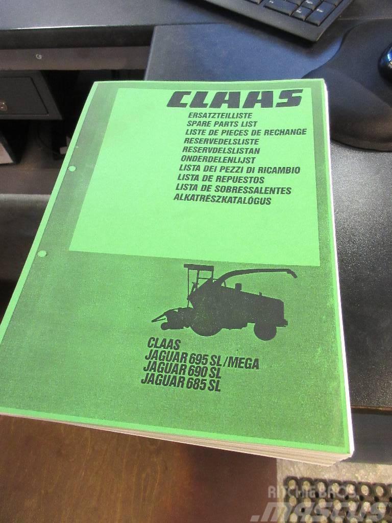 CLAAS Jaguar 695 varaosaluettelo/spare part list Λοιπός εξοπλισμός συγκομιδής χορτονομής