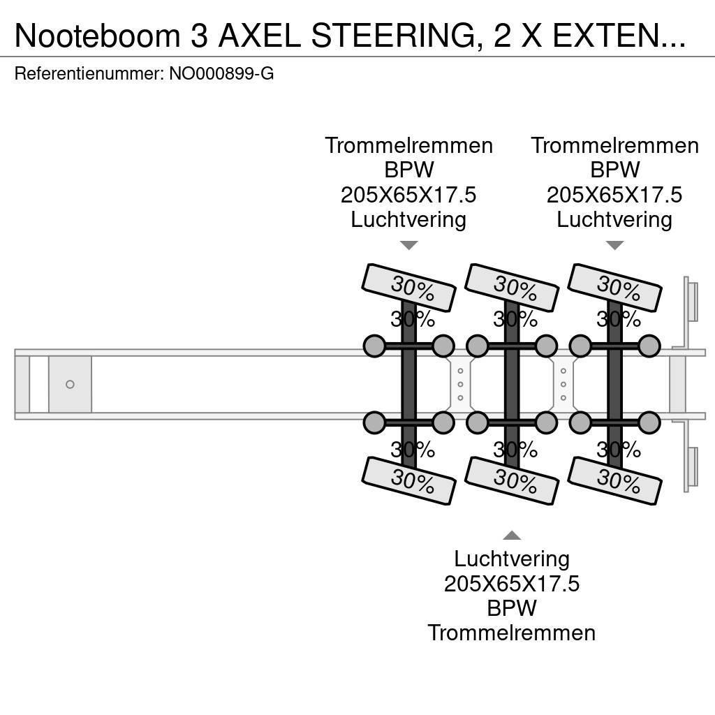 Nooteboom 3 AXEL STEERING, 2 X EXTENDABLE, LENGTH 10.9 M + 8 Ημιρυμούλκες με χαμηλό δάπεδο