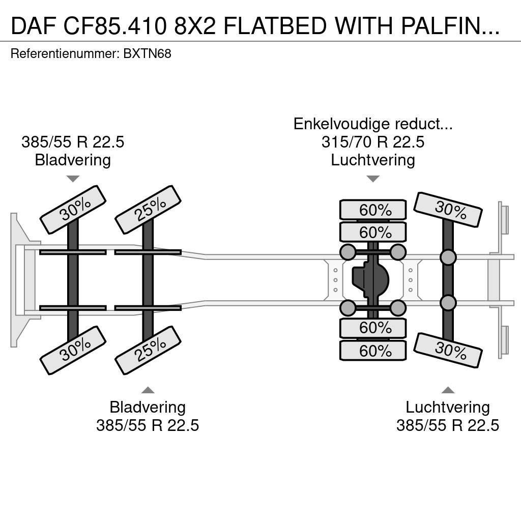 DAF CF85.410 8X2 FLATBED WITH PALFINGER PK 42502 CRANE Γερανοί παντός εδάφους