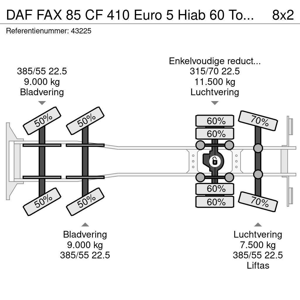 DAF FAX 85 CF 410 Euro 5 Hiab 60 Tonmeter laadkraan Γερανοί παντός εδάφους