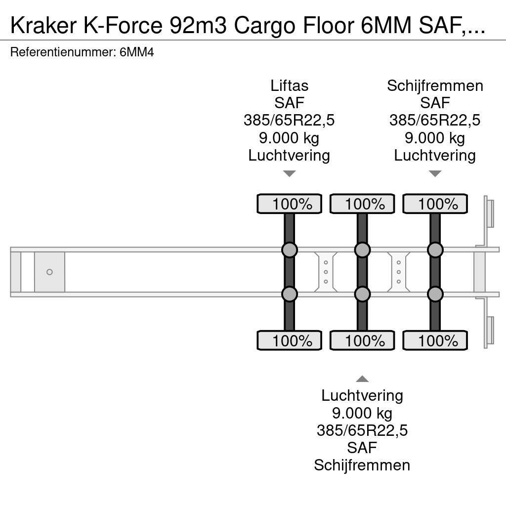 Kraker K-Force 92m3 Cargo Floor 6MM SAF, Liftachse, Remot Ημιρυμούλκες με κινούμενο δάπεδο