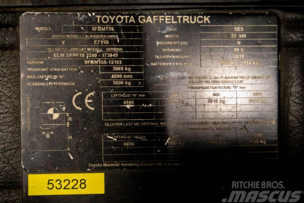 Toyota 8FBMKT35, mycket välutrustad motviktstruck Ηλεκτρικά περονοφόρα ανυψωτικά κλαρκ