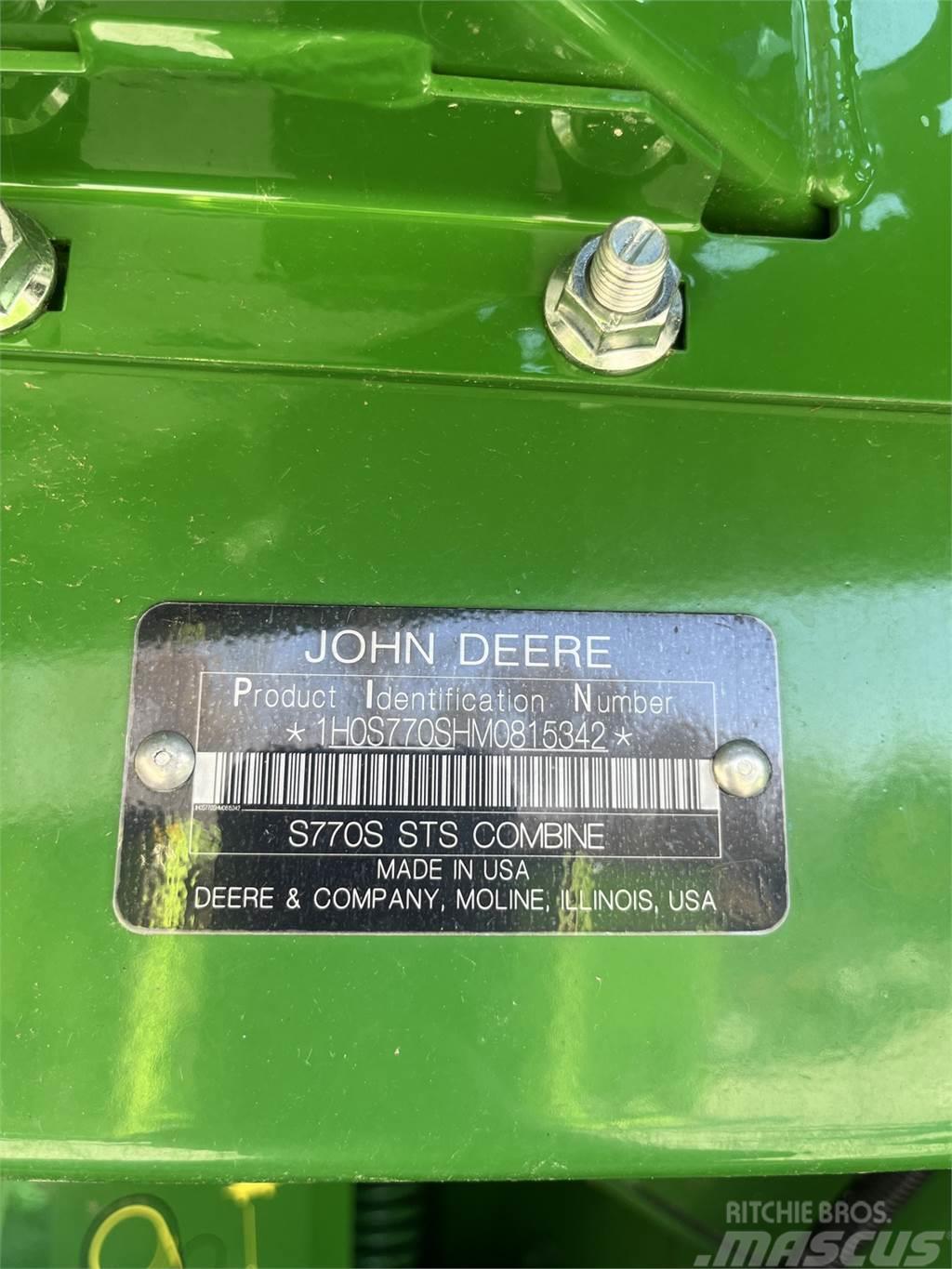 John Deere S770 Θεριζοαλωνιστικές μηχανές