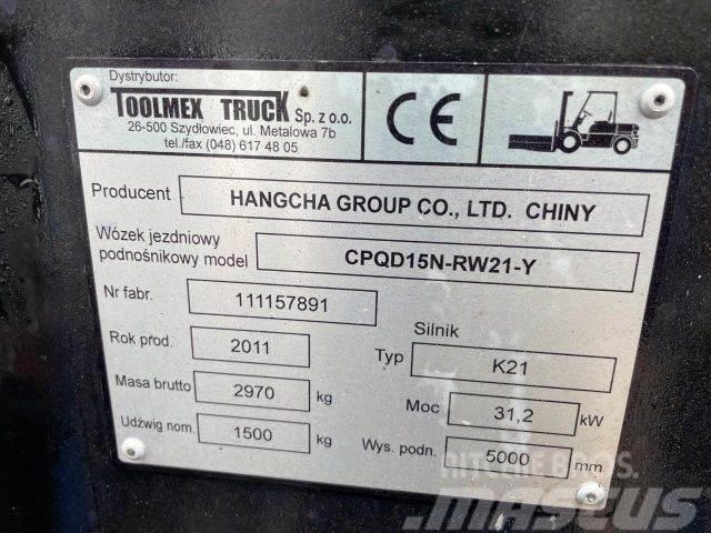 Hangcha 15N stapler,vin 891 Περονοφόρα ανυψωτικά κλαρκ με φυσικό αέριο LPG