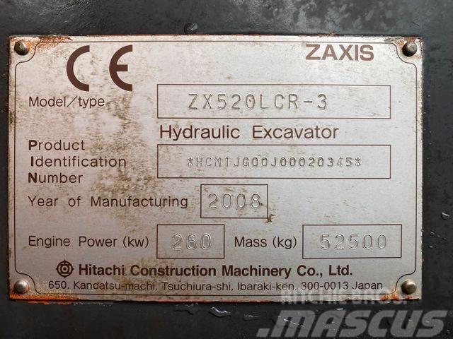 Hitachi ZX520 LCR-3 **BJ. 2008 *17454H/Klima/TOP Zustand Εκσκαφείς με ερπύστριες