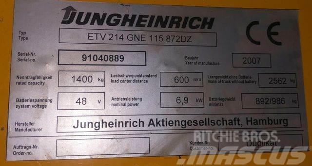 Jungheinrich ETV 214 - 8.42M HUB 3.995 STD. - BATTERIE70% Ανυψωτικά στενών δρόμων
