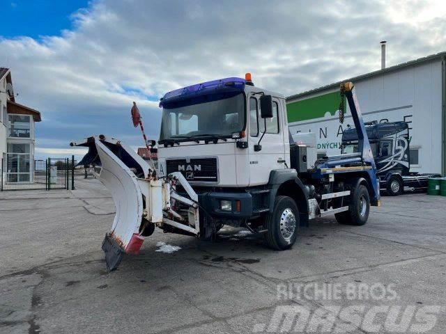 MAN 19.293 4x4 snowplow, for containers vin 491 Φορτηγά ανατροπή με γάντζο