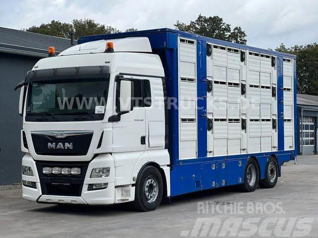 MAN TGX 26.480 6x2 3.Stock FINKL mit Hubdach,Tränke Φορτηγά μεταφοράς ζώων