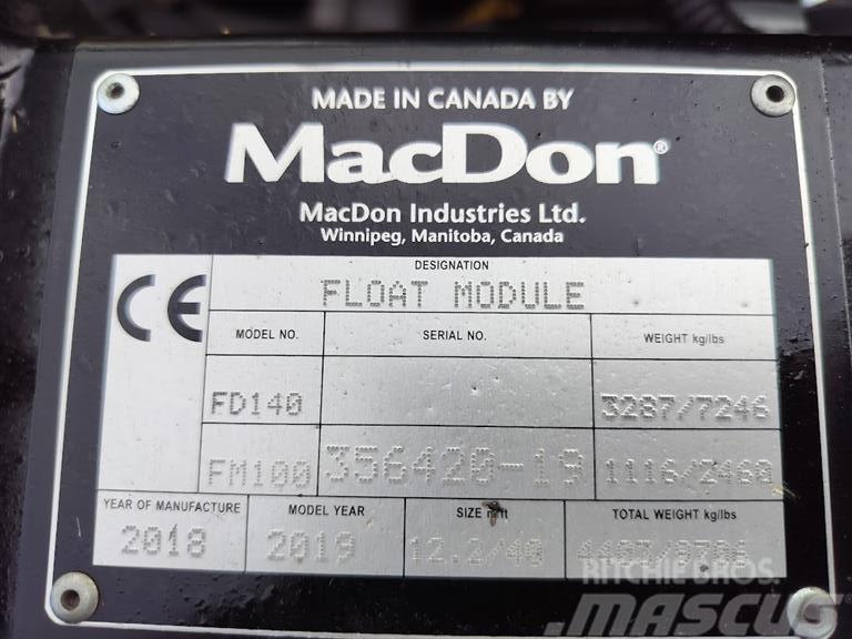 MacDon FD 140 Εξαρτήματα θεριζοαλωνιστικών μηχανών